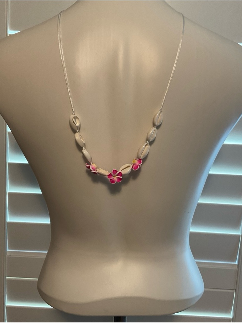 Pink Plumeria Shell Necklace for Women